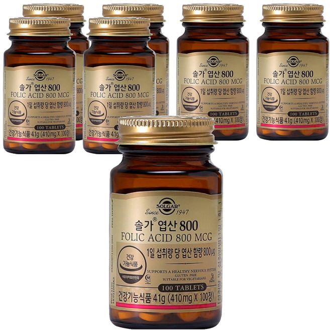 SOLGAR 葉酸 800, 100錠, 7個