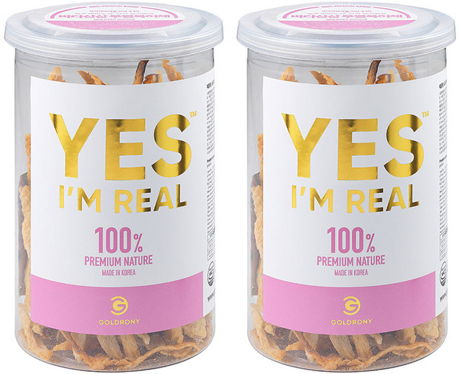 골드로니 강아지 예스아임리얼 프리미엄 저온건조 간식, 무염 북어채, 60g, 2개