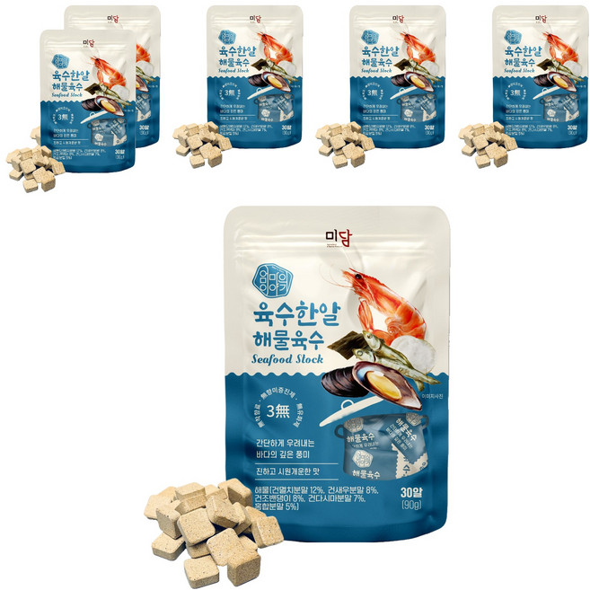 엄마의이야기 육수한알 해물육수 30p, 90g, 6개