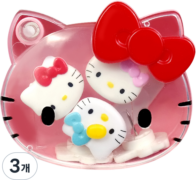 바이하츠 헬로키티 캐릭터압핀 랜덤발송, 3개, 5개입