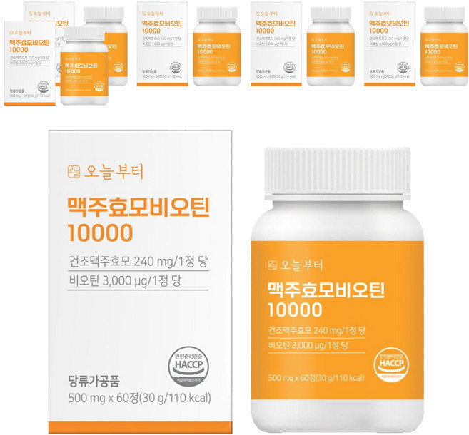 오늘부터 맥주효모 비오틴10000, 60정, 6개