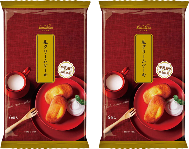 Maybelle 丸中製菓 濃厚鮮奶油蛋糕 6入, 192g, 2袋