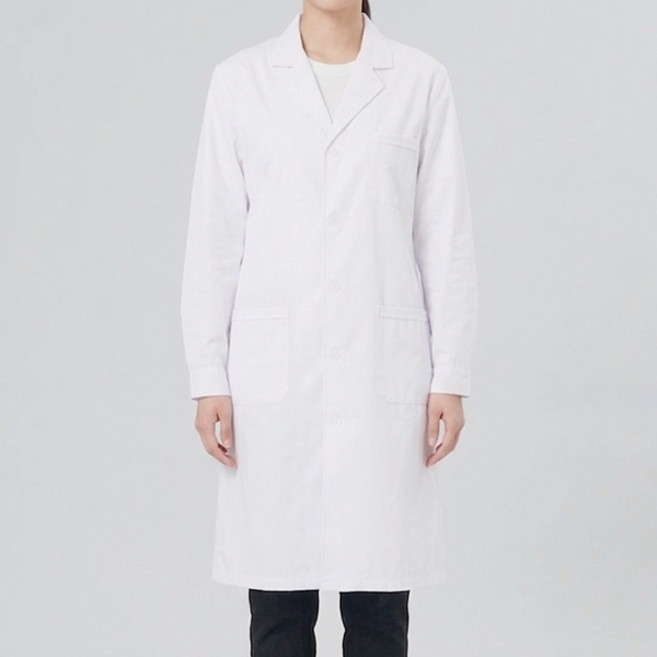 피어니스트 남녀공용 의사가운 약국 실습복 실험실 프리미엄 코튼 버튼 슬리브