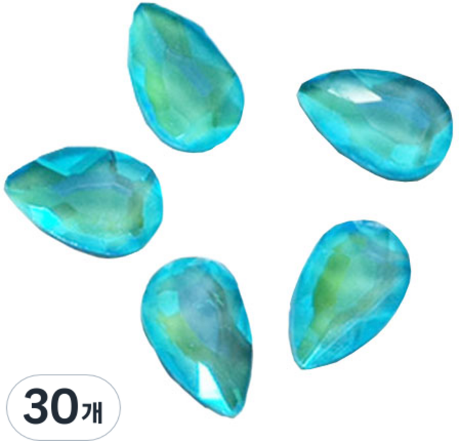 골드루쓰 평면 물방울 컬러 크리스탈 네일파츠, 오션 딜라이트, 30개