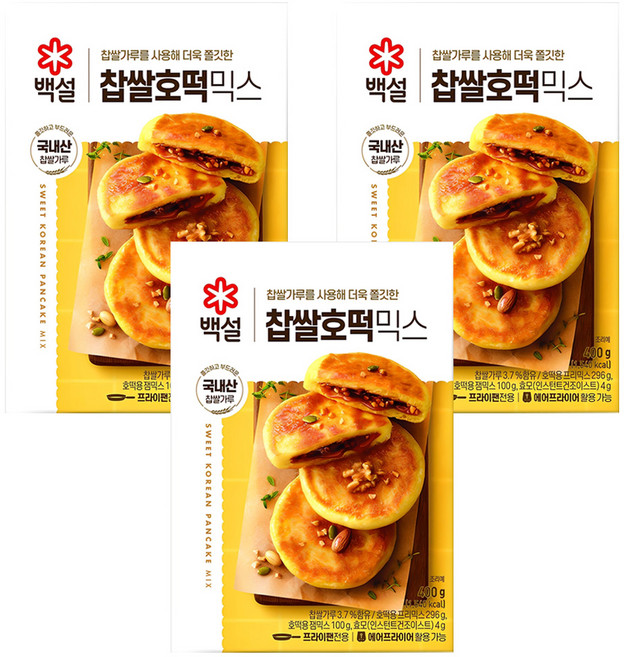 백설 찹쌀 호떡믹스, 400g, 3개