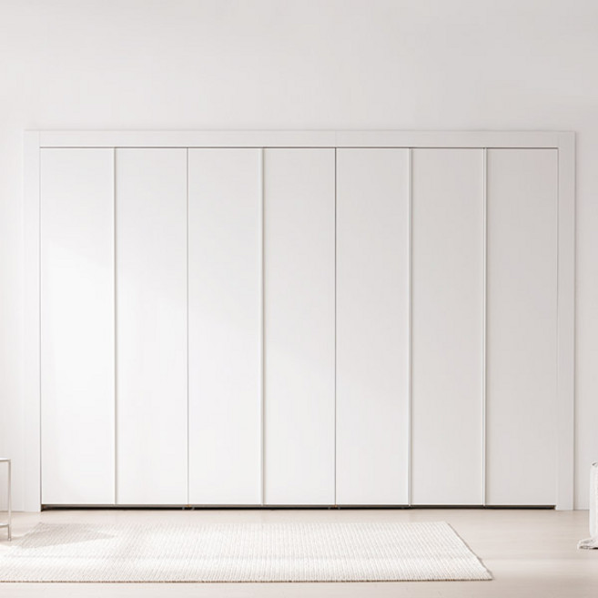 삼익가구 밀리 무광 솔리드 여닫이 붙박이장 12자 서랍형 방문설치, 화이트