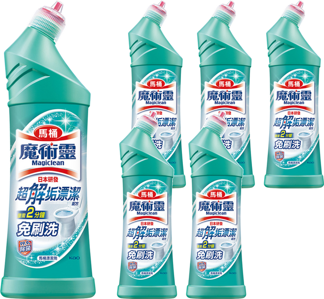 Kao 花王 Magiclean 魔術靈 台灣公司貨 殺菌瞬潔 馬桶清潔劑 一般款, 500ml, 6瓶