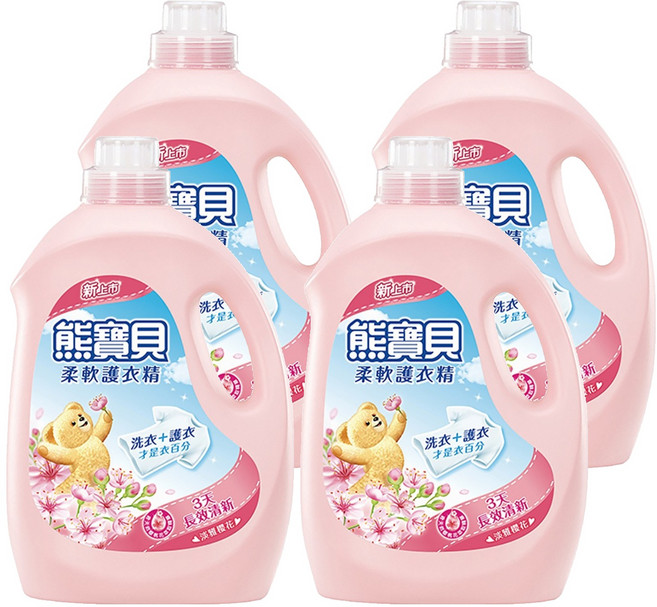 Snuggle 熊寶貝 柔軟護衣精 淡雅櫻花香, 3L, 4桶