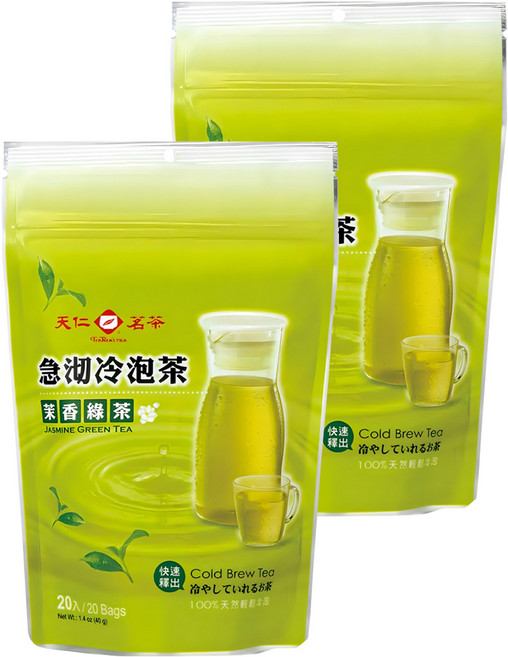天仁茗茶 急沏冷泡茉香綠茶, 2g, 20包, 2袋