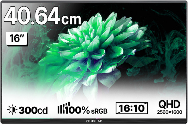 ZEUSLAP 2.5K QHD 攜帶式螢幕, 40.64cm, P25K