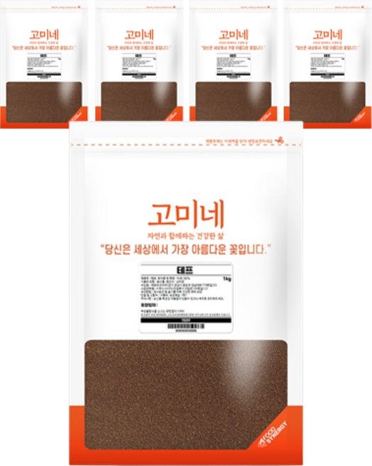 고미네 테프 잡곡, 1kg, 5개
