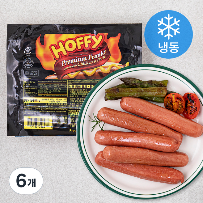 호피 프랑크 소시지 (냉동), 454g, 6개
