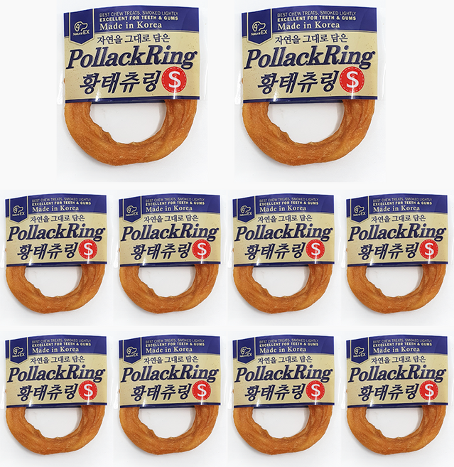 네츄럴이엑스 강아지 국내산 츄 간식 링 S, 황태, 11g, 10개