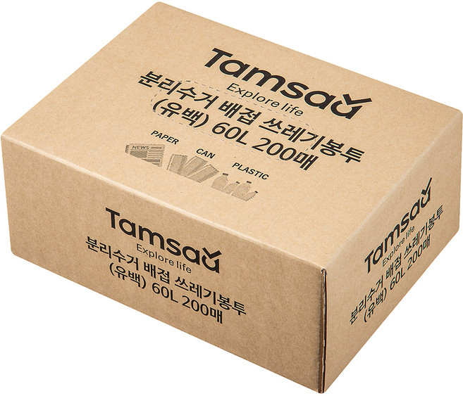 Tamsaa 垃圾袋 白色, 60L, 1盒