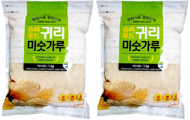 슈퍼푸드 귀리 미숫가루, 1kg, 2개