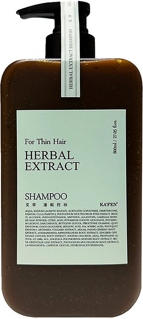 KA'FEN 卡氛 療癒草本 蓬鬆控油洗髮精 艾草, 800ml, 1瓶