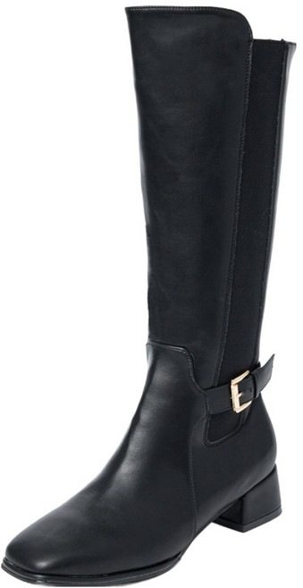 shoes& 女款扣環鬆緊帶基本款長靴 SN632