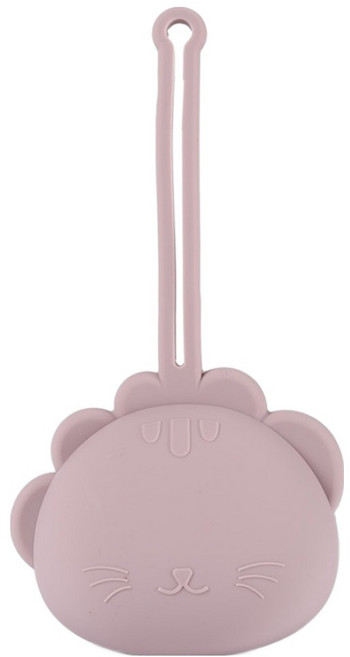 인아트 실리콘 공갈 젖꼭지 케이스, 보라색사자, 1개