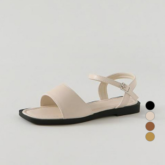 ChakanShoes 女款束帶平底涼鞋 SDLTS2d110, 象牙白, 245mm