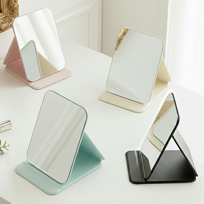 와이홉 미니 손거울 탁상거울 4종 세트, 블랙, 화이트, 핑크, 민트