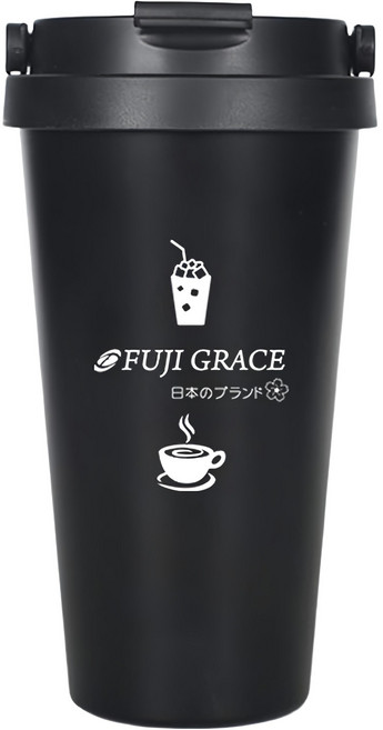 FUJI-GRACE 富士雅麗 304不鏽鋼雙效咖啡杯, 黑色, 500ml, 1個