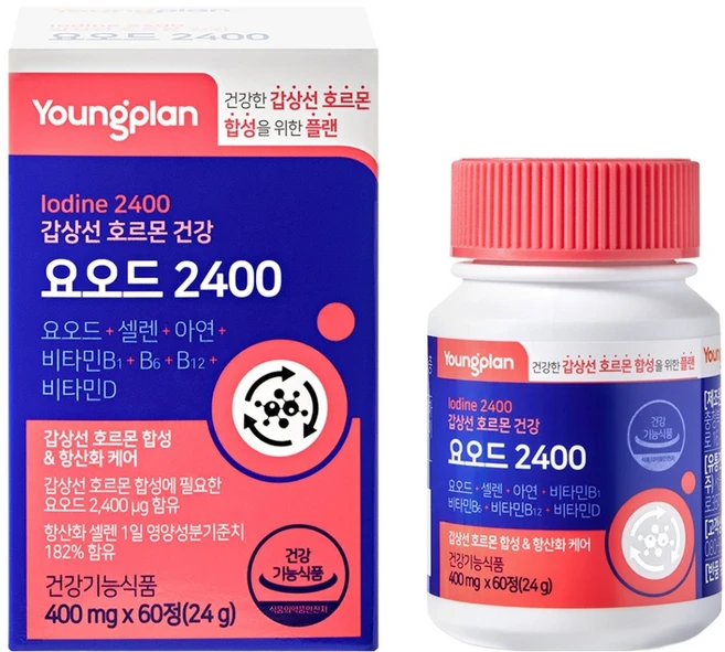 영플랜 요오드 2400 갑상선 호르몬 건강, 60정, 1개 - 쿠팡