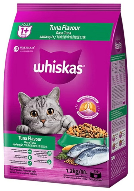 whiskas 偉嘉 貓乾糧, 鮪魚總匯口味, 1.2kg, 1袋