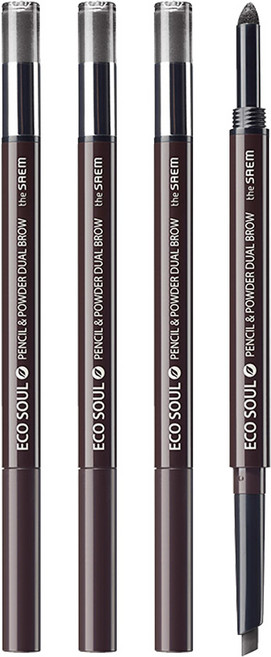 더샘 에코 소울 펜슬 앤 파우더 듀얼 브로우, 03진회색, 3개