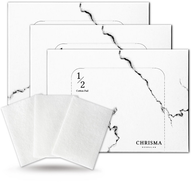 크리스마 더마랩 1/2 화장솜, 100매입, 3개