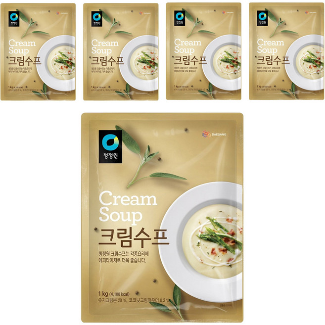 청정원 크림수프, 1kg, 5개