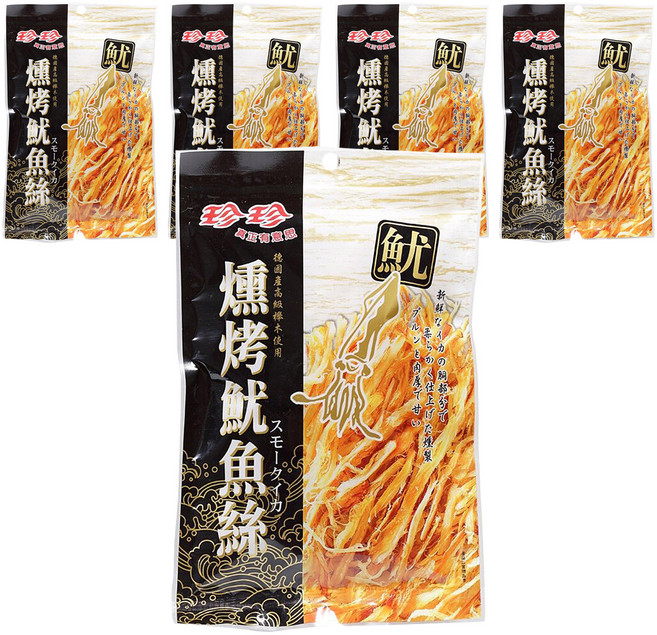 珍珍 燻烤魷魚絲, 75g, 5包