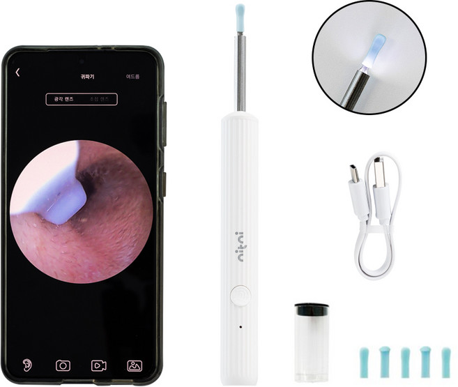 니트니 500만 고화질 내시경 LED 스마트 귀 클리너 NTN-EARPICK BASIC, 혼합색상, 1개