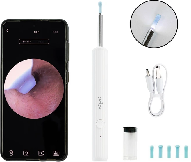 니트니 500만 고화질 내시경 LED 스마트 귀 클리너 NTN-EARPICK BASIC, 혼합색상, 1개 - 쿠팡
