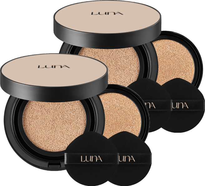 LunA 長效遮瑕服貼氣墊粉餅正裝 13.5g+替換蕊組, 23M Medium Beige, 2組