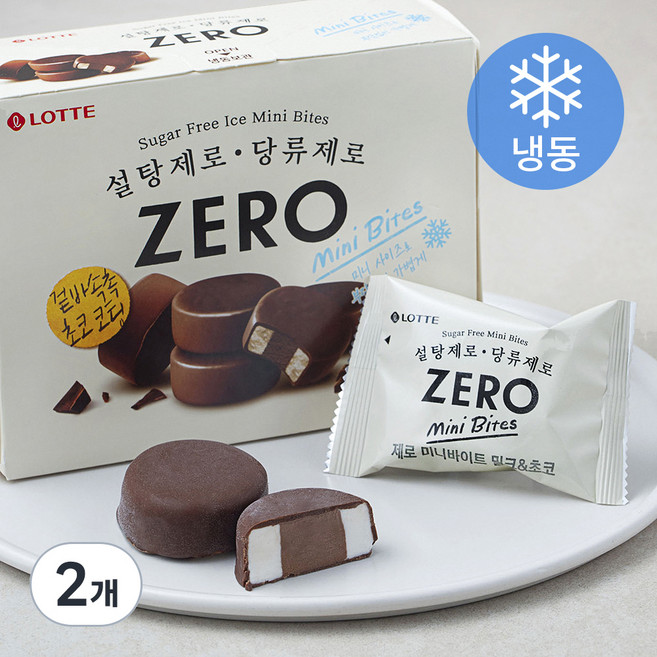 롯데제로 미니바이트 밀크 앤 초코 아이스크림 (냉동), 38ml, 10개입, 2개