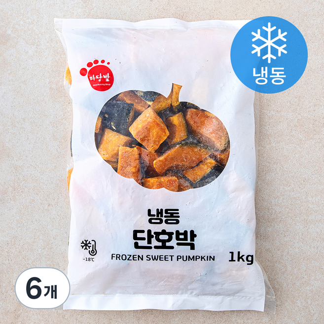 마당발 단호박 (냉동), 1kg, 6개
