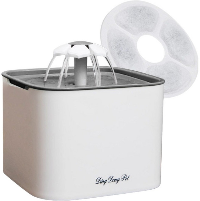 딩동펫 플라워 정수기 2L + 필터 1p 세트, RK60, 그레이, 1세트