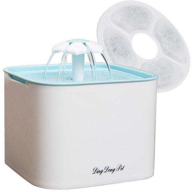 딩동펫 반려동물 플라워 정수기 2L + 필터 세트, RK60, 블루, 1세트