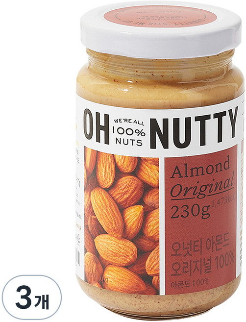 오넛티 아몬드 오리지널 100%, 230g, 3개