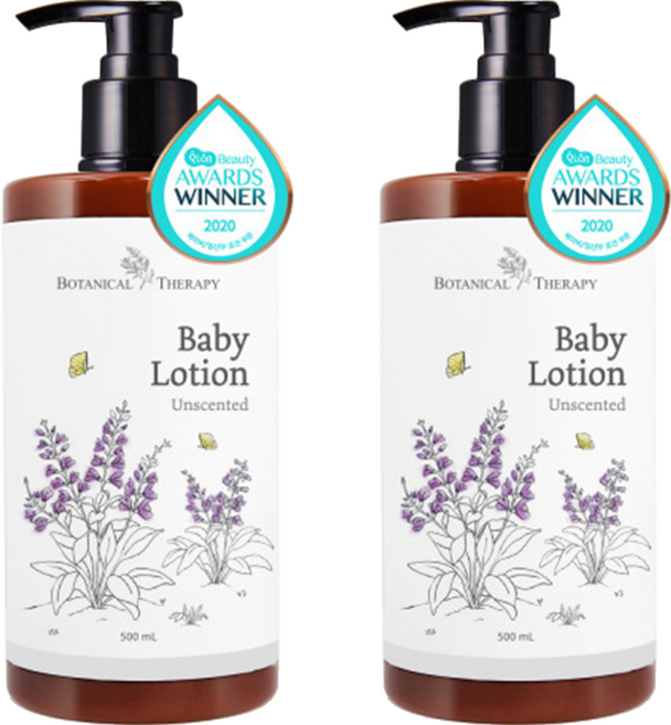 보타니컬테라피 베이비 로션 무향, 500ml, 2개