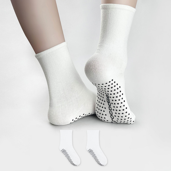 크로커다일 여성용 실버 넌슬립 무압박양말 3족 세트 CD330&CD331