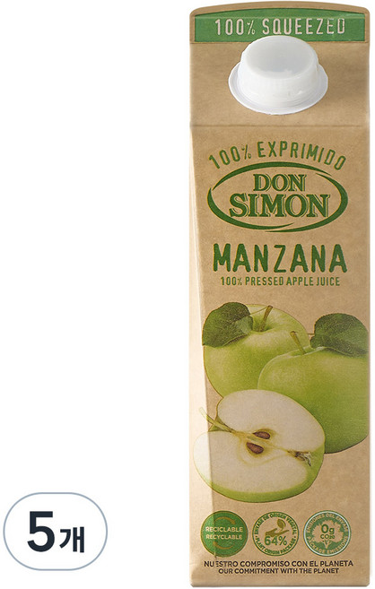 돈시몬 착즙 사과 주스, 1L, 5개
