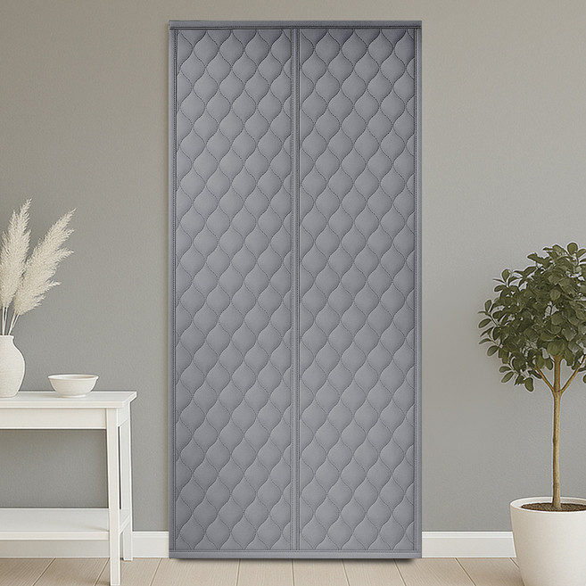 한일 자석양문형 방수코팅 방풍비닐 엠보싱 방한 방풍막 그레이, 1개