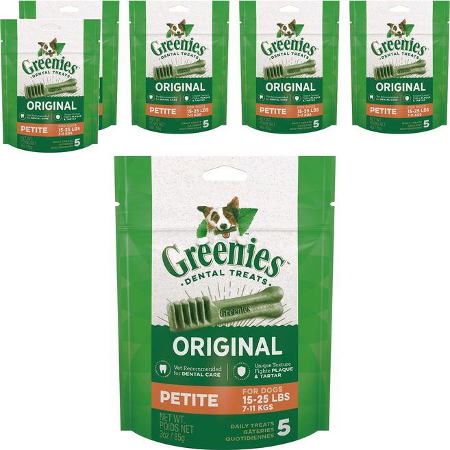 Greenies 健綠 潔牙骨 7-11kg犬專用 5支, 原味, 85g, 6包