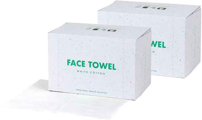 [비건뷰티] 어반리브즈 순면 페이스 타올 화이트, 80매입, 2개