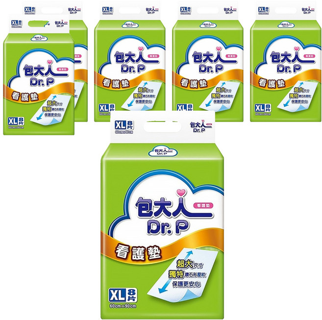 Dr.P 包大人 看護墊 鑽石型壓紋 強力吸收, XL(60 x 90cm), 8片, 6包
