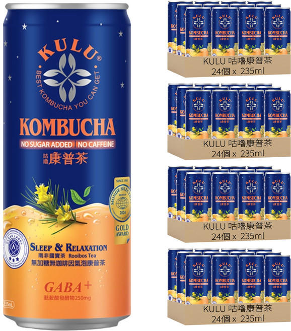 KULU 咕嚕康普茶 南非國寶茶, 4箱, 235ml, 24個裝