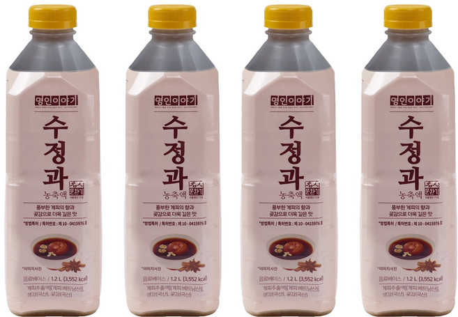 명인이야기 수정과 농축액, 1.2L, 4개