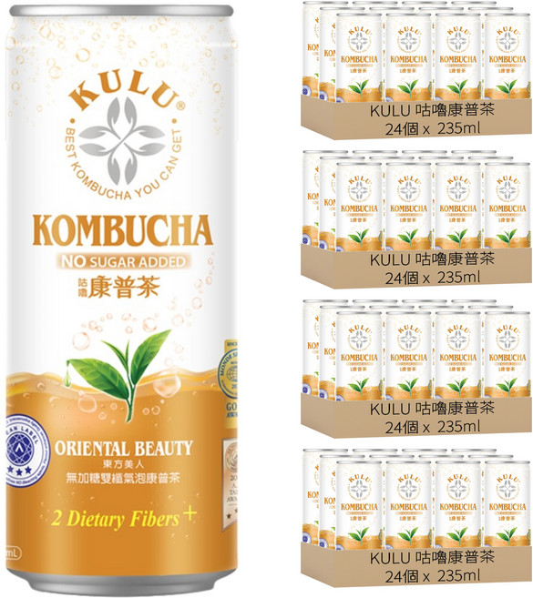 KULU 咕嚕康普茶 東方美人, 4箱, 235ml, 24個裝