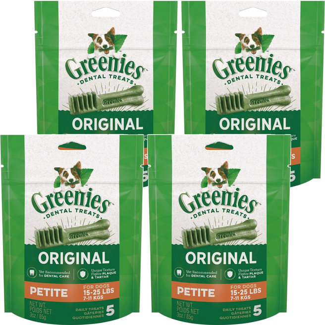 Greenies 健綠 潔牙骨 7-11kg犬專用 5支, 原味, 85g, 4包